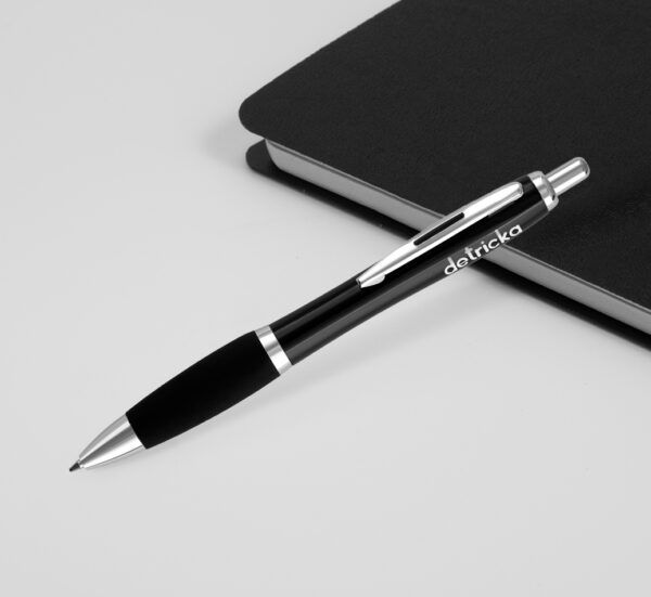 Contour Night Black Ballpen with Custom Printed Branding