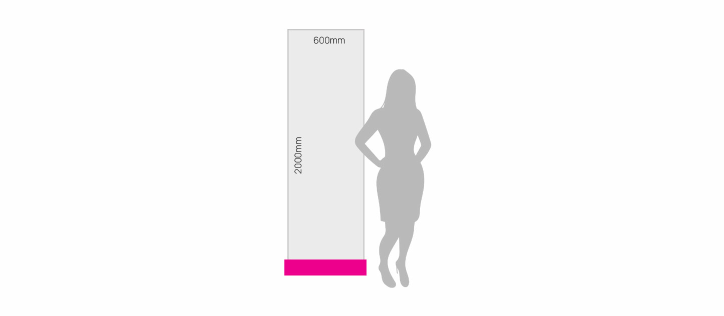 600mm Wide Roller Banner Size